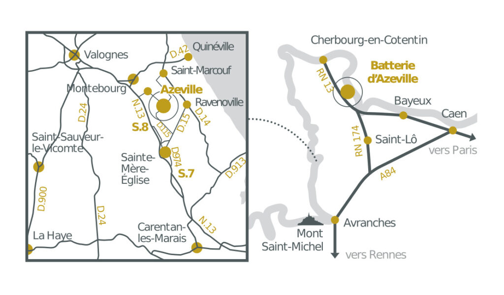 Azeville battery access road map