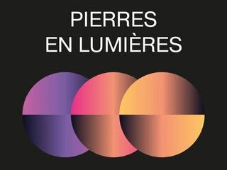 Logo de Pierres en Lumières : 3 cercles de couleur sur fond noir.