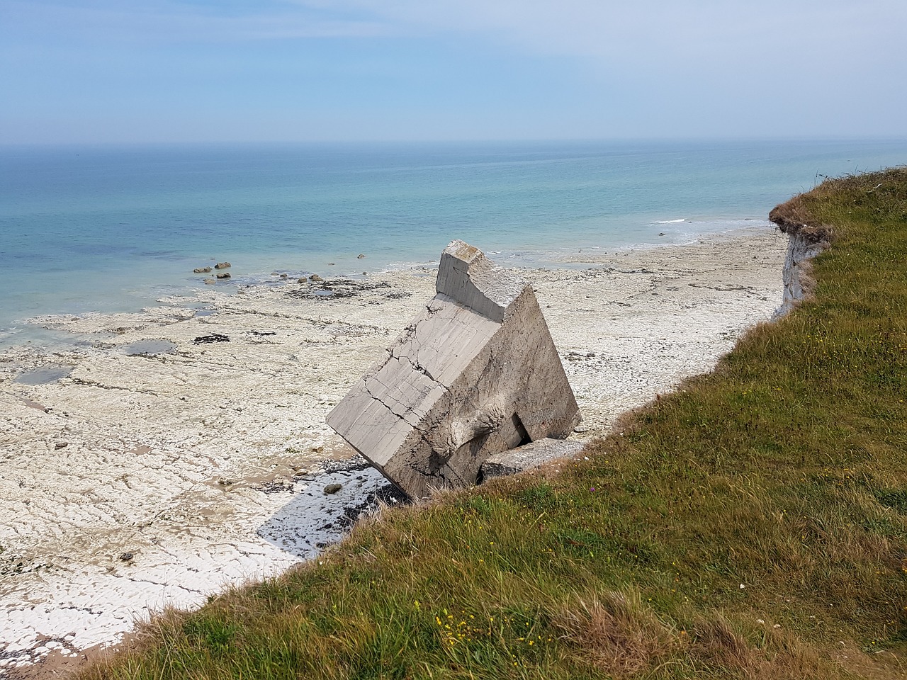 Bunker sur plage, en Normandie